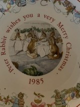 PETER RABBIT Wedgwood “Wishing You a Merry Christmas” Plate 1985 Beatrix... - $19.00