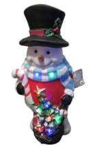 Home Accents Holiday 3 Ft LED Snowman W/Timer Yard Decor Christmas Tested Works - £117.33 GBP