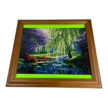Diamond Dot Art Painting Landscape Willow Tree Oriental Handmade Framed 19x17 - £44.73 GBP