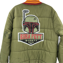 Star Wars Mens Boba Fett Green Puffer Jacket Size XL Bounty Hunter Lucas... - £78.26 GBP