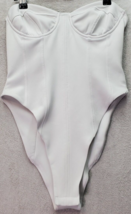 Princess Polly Bodysuit Women Size 4 White Polyester Sleeveless Off The ... - £14.50 GBP