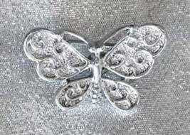 Gerry&#39;s Mid Century Modern Silver-tone Butterfly Brooch 1960s vintage - £10.14 GBP