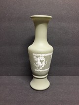 Collectible Avon Imitation Wedgwood Jasperware Sage Green Frosted Glass Bud Vase - £6.22 GBP