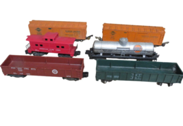 Vintage S Gauge Train Lot of 6 Gulf Tanker, 806 Caboose, Illinois Central - $39.55