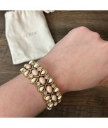 J. Crew Cream / Pink Tear Job Beaded Bracelet Stretchy w/ Dust Bag - $25.90 CAD