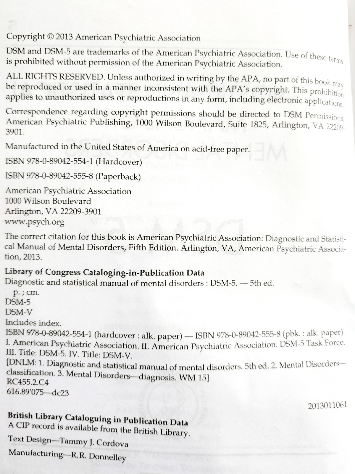 2013 DSM-5 Mental Disorders PB Book 5th Edition Textbook Psychiatry Medical WHBS Item image 3
