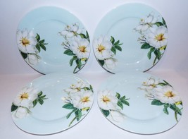 Lovely Set Of 4 Stechcol Gracie Bone China Magnolia 7 1/2&quot; SALAD/DESSERT Plates - £29.56 GBP