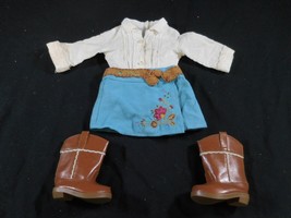 American Girl of The Year NICKI FLEMING Meet Outfit Top Skirt  &amp; Boots 2007 - £23.32 GBP