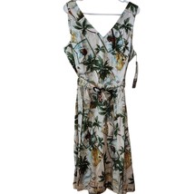 New Sheri Martin 16 Hawaii Tropical Island Fit Flare Post Card Travel DRESS - £30.47 GBP