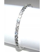 Stretch Tennis Bracelet Princess Cut Clear Rhinestones New - $12.78 CAD