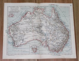 1905 Rare Antique Russian Map Of Australia Melbourne Sydney Brisbane Adelaide - $24.23