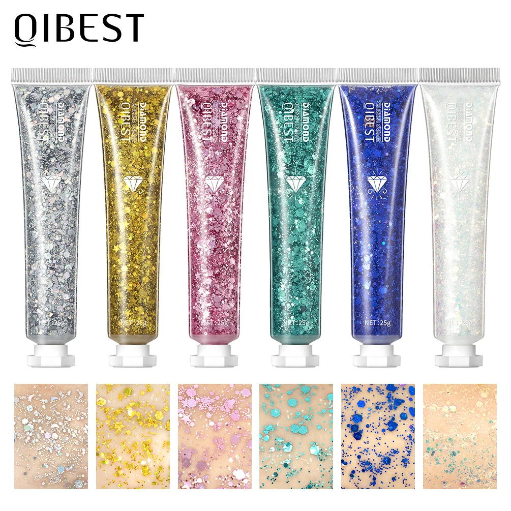 6 Colors Eye Glitter Nail Hair Body Face Glitter Gel Art Flash Heart Loose Sequi - £103.26 GBP