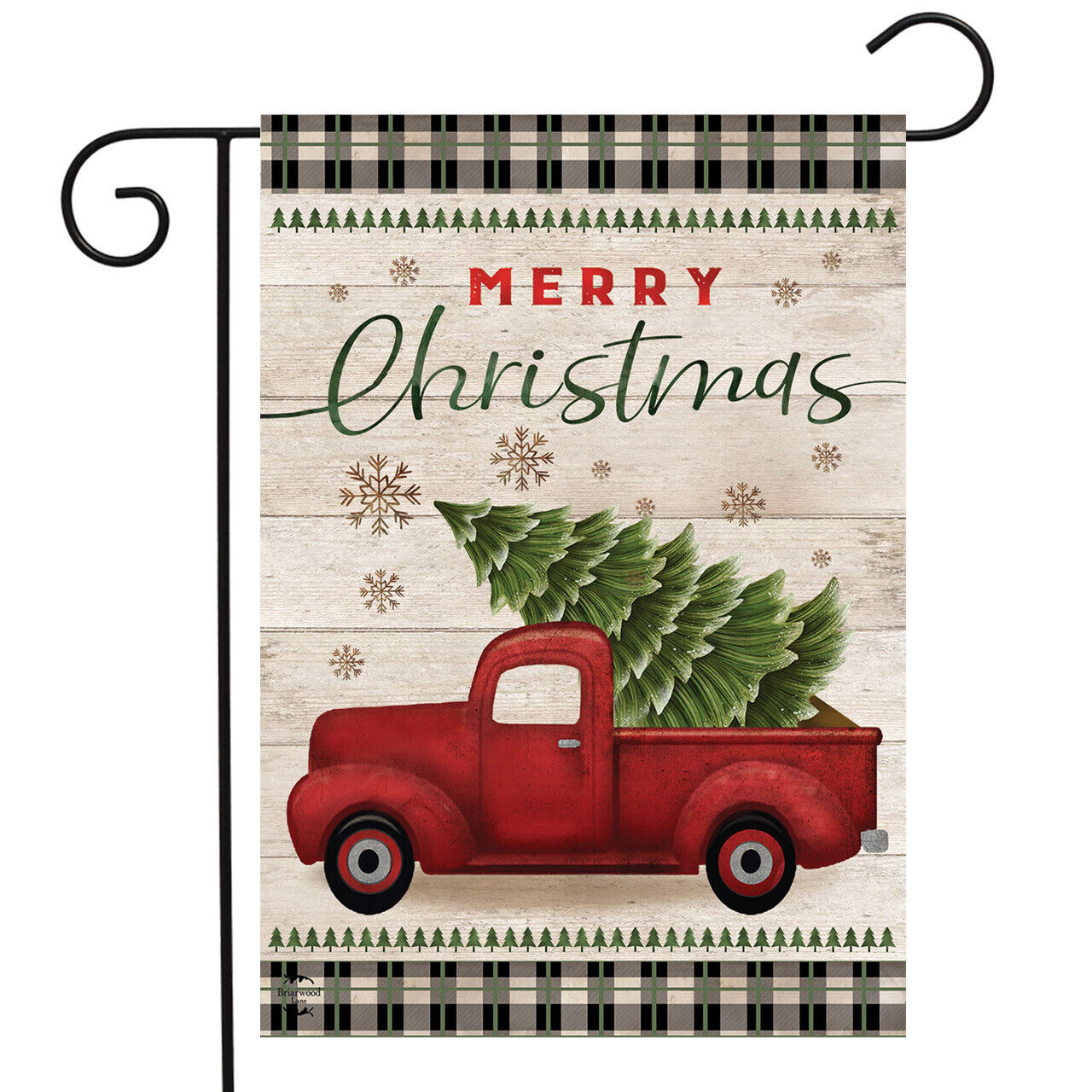 Primary image for Merry Christmas Pickup Truck Garden Flag Rustic 12.5"X18"