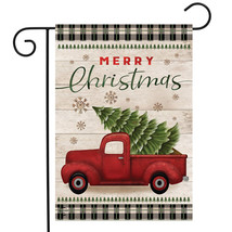 Merry Christmas Pickup Truck Garden Flag Rustic 12.5&quot;X18&quot; - £15.97 GBP