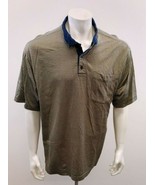 Point Zero Golf Men&#39;s Short Sleeve Polo Shirt Size Medium Green Beige Co... - $7.92