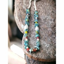 Gorgeous southwestern turquoise and coral long beaded necklace for - £30.06 GBP