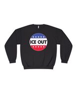 ICE OUT Circular Flag Logo Unisex Sweatshirt political parody red white ... - $44.09