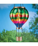 Hot Air Balloon Solar Lantern Rainbow Hanging Outdoor Patio Garden Yard Art - $475.85 MXN