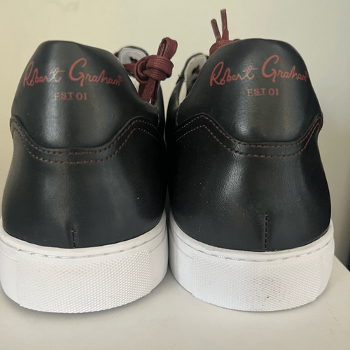ROBERT GRAHAM Barrelman Leather Sneaker, Designer Black/Red Laces Size 11.5, NWT Item image 8