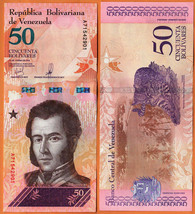 VENEZUELA  2018  UNC 50 Bolivares Soberano Banknote Paper Money Bill P- 105 - £0.78 GBP