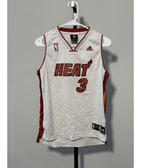 Adidas Miami Heat Dwayne Wade #3 Jersey  Jr Medium 10-12 White NBA Baske... - $24.04