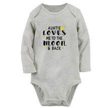 My Auntie Loves Me To The Moon and Back Baby Bodysuit Newborn Infant Long Romper - £9.54 GBP