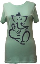Adini Ganesh Graphic Tee Shirt in Mint Green with Navy Ganesh Small-Extra Large - £19.97 GBP