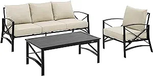 Crosley Furniture KO60031BZ-OL Kaplan Outdoor Metal 3-Piece Seating Set ... - $1,681.99