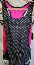 C9 Champion Girl&#39;s Size Large (10-12) Tank ~ Duo Dry ~ Black &amp; White Dots w/Pink - £17.64 GBP