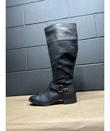 Joan &amp; David Takaraw Black Leather Wide Calf Knee High Boots Women’s Sz ... - £43.42 GBP