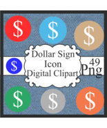 Dollar Sign Icon Digital Clipart - $37.50 MXN