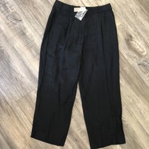 J. Crew Pants Womens 8 Petite Black Pleated Linen Cupro Crop Trousers NW... - £25.95 GBP