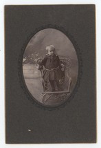 Antique Circa 1900s Cabinet Card Adorable Child Standing On Chair Climax, MN - £7.46 GBP