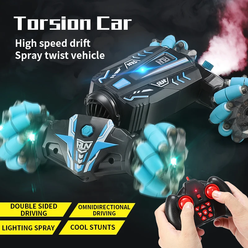 Play 4Wd  RC Car Toy Gesture Sensing Spray Twisting Stunt Drift Car Radio  Remot - £45.82 GBP