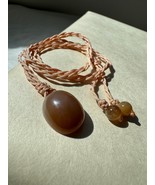 Perfect natural Hetian brown sugar nephrite cabochon pendant - $220.00