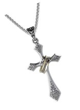 Vintage Gold Ring Set Cross Necklace Personality Cross - £35.40 GBP