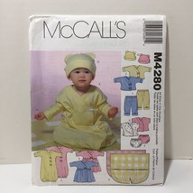 McCall&#39;s 4280 Size Infants&#39; Layette Stretch Knits Gown Pants Shirt Hat - $12.86