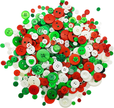 600-700Pcs Mixed Red White Green Buttons for Crafts Bulk Assorted Size Red Green - $13.99