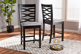 Maliyah Gray Fabric Espresso Brown Counter Height Pub Chair Set of 2 - $189.00