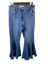 Topshop Jeans 28x25 Flare Bell Bottom Leg Dree Moto 28x25 Womens Y2K Style - £43.98 GBP