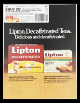 1987 Lipton Decaffeinated Teas Circular Coupon Advertisement - $18.95