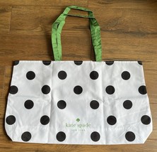 New Kate Spade Tote White Black Polka Dot 25&quot; x 15&quot; XLarge Shopping Tote - $24.09