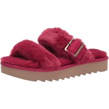 Koolabura UGG Women Slide Sandal Slipper Furr-ah Size US 12 Berry Red Faux Fur - £20.52 GBP