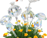 Plant Watering Globes, 9 Inch 4 Pcs Glass Iridescent Self Watering Plant... - £25.26 GBP
