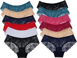 Sunm Boutique Women&#39;s Underwear Invisible Seamless Bikini Lace 12Pk  S - £22.41 GBP