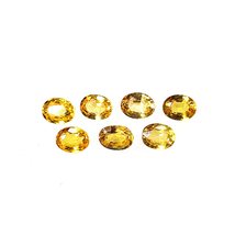 1.647 Carats 100% Natural Yellow Sapphire Oval 7 Pcs. top Quality Gems by DVG - £62.85 GBP