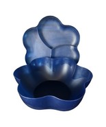 Blue 2 Piece Tupperware Large Chip Ultimate Party Bowl Set Salads - $357.94 MXN