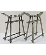 Matched Pair of Vintage Iron Camel Saddle Three Candle Holder Stands - $345.51