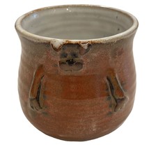 Studio Art Pottery Dog Cup Vase Crock Signed Hoover EUC - $32.62