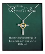 Cross Dancing Necklace Bonus Mom Gift, Best Bonus Mom, Cross Dancing Nec... - $53.85+